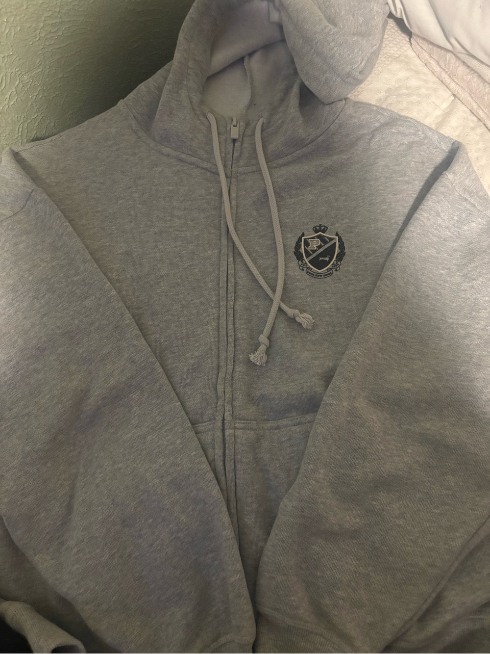 Women’s Gray Hooded Sweatshirt with Crest